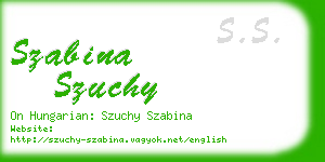 szabina szuchy business card